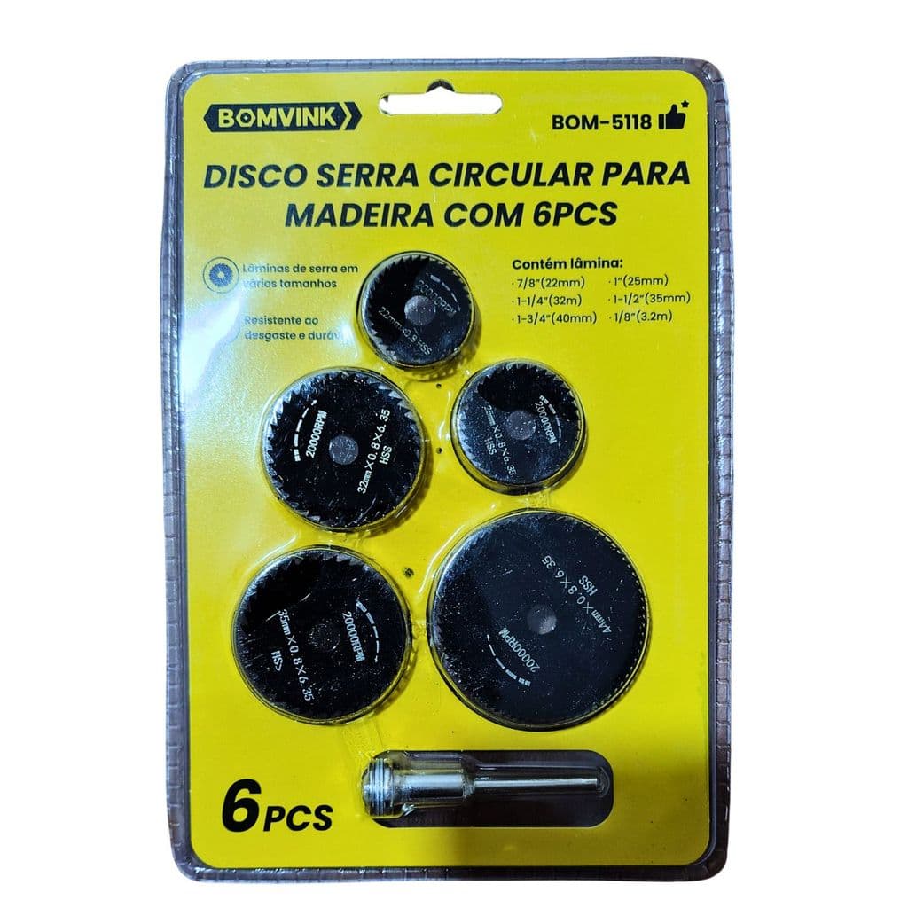 Disco serra circular para Madeira com 6 peças