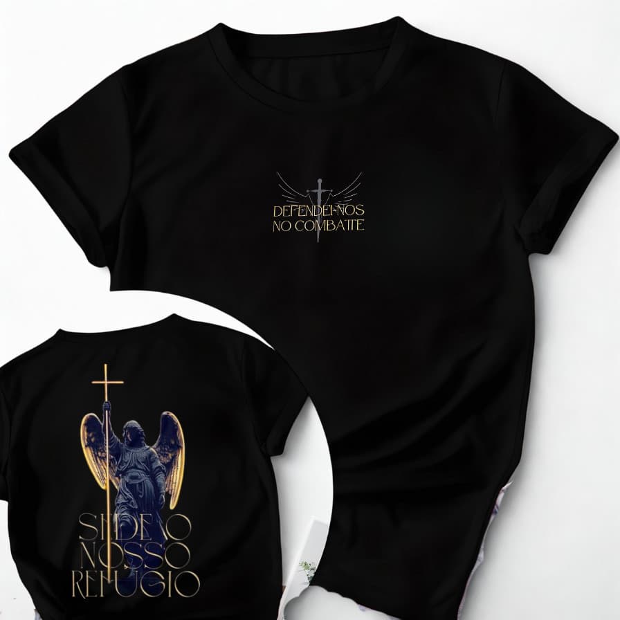 Camiseta Moda Catolico São Miguel Arcanjo Quaresma Cristão 2026 Unissex 100% Algodão