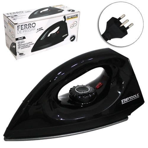 Ferro Passar 127V Portátil Potente Alta Temperatura Desamassa Roupas Camisa Jeans Preto