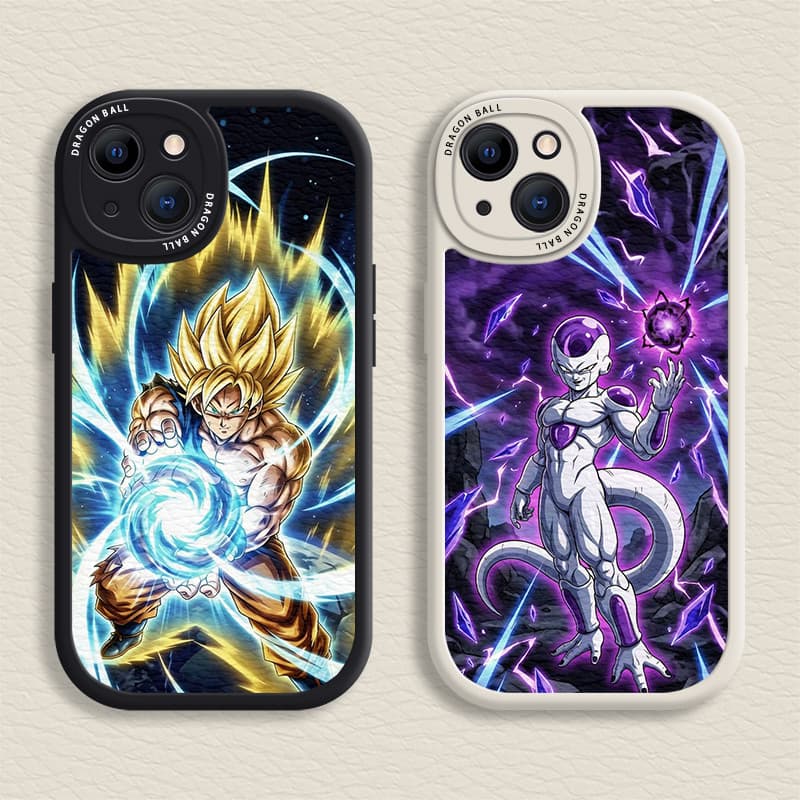 Capa iPhone Para 16/15/14/13/12 Mini/11 Promax Dragon Ball Goku E Frieza Macia 7/8 Plus/X/XR/Xs Max