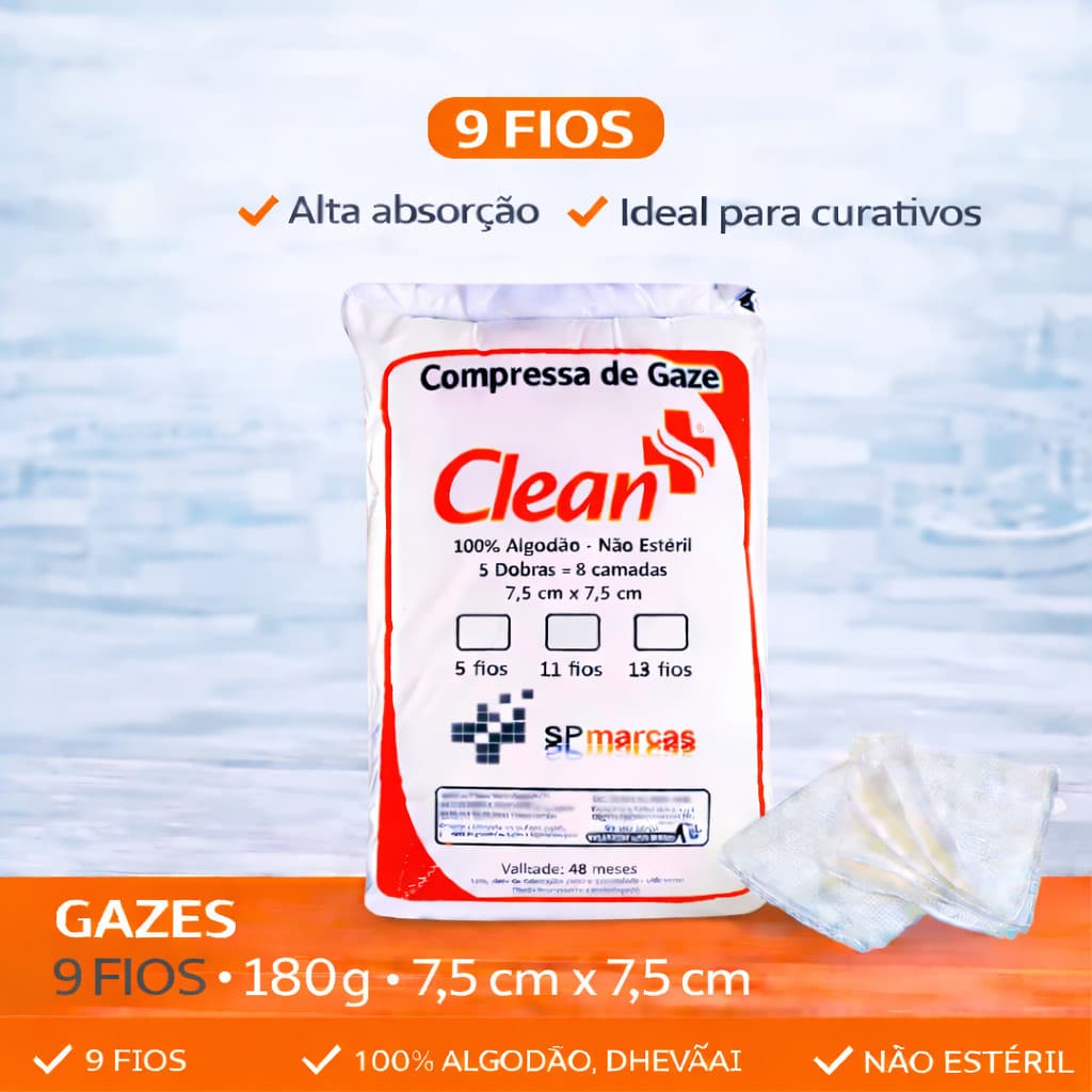 Compressas De Gazes 9 Fios  Pacote Curativo