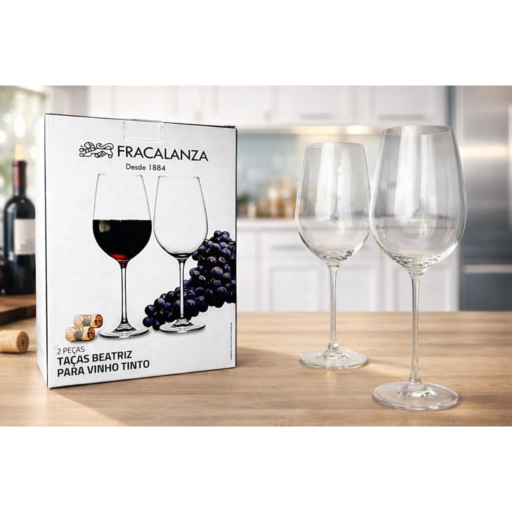 Jogo 2 Taças Beatriz Em Cristal Para Vinho Tinto 770ml