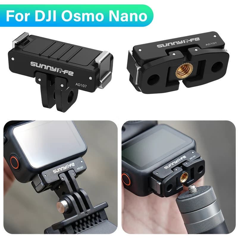 Base De Montagem Magnética Ajustável De Liberação Rápida Para DJI OSMO Nano Adaptador De Duas Garras 1/4 Rosca Action 6