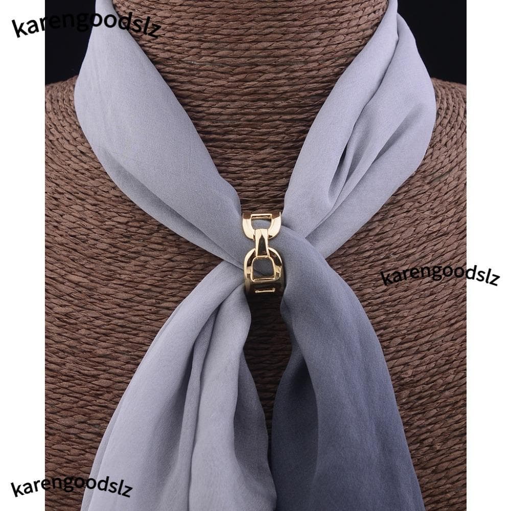 KARENGOODS Anel De Fivela De Lenço De Seda Simples , Acessórios De Estilo Moderno , Broche De Xale , Metal