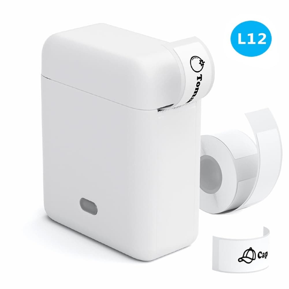 Impressora De Etiquetas Bluetooth Portátil Modelo L12-Inclui 1 Rolo De Papel De Etiqueta Térmica Grátis