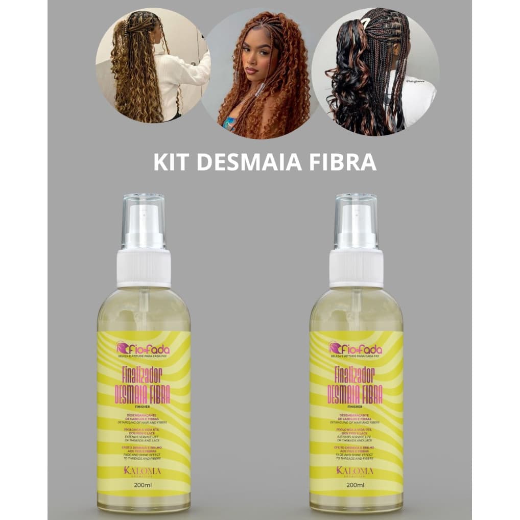 Kit 2 Desmaia Fibra Finalizador 200ml Hidra Thermal Fibras Hidratadas e Desembaraçadas em Segundos