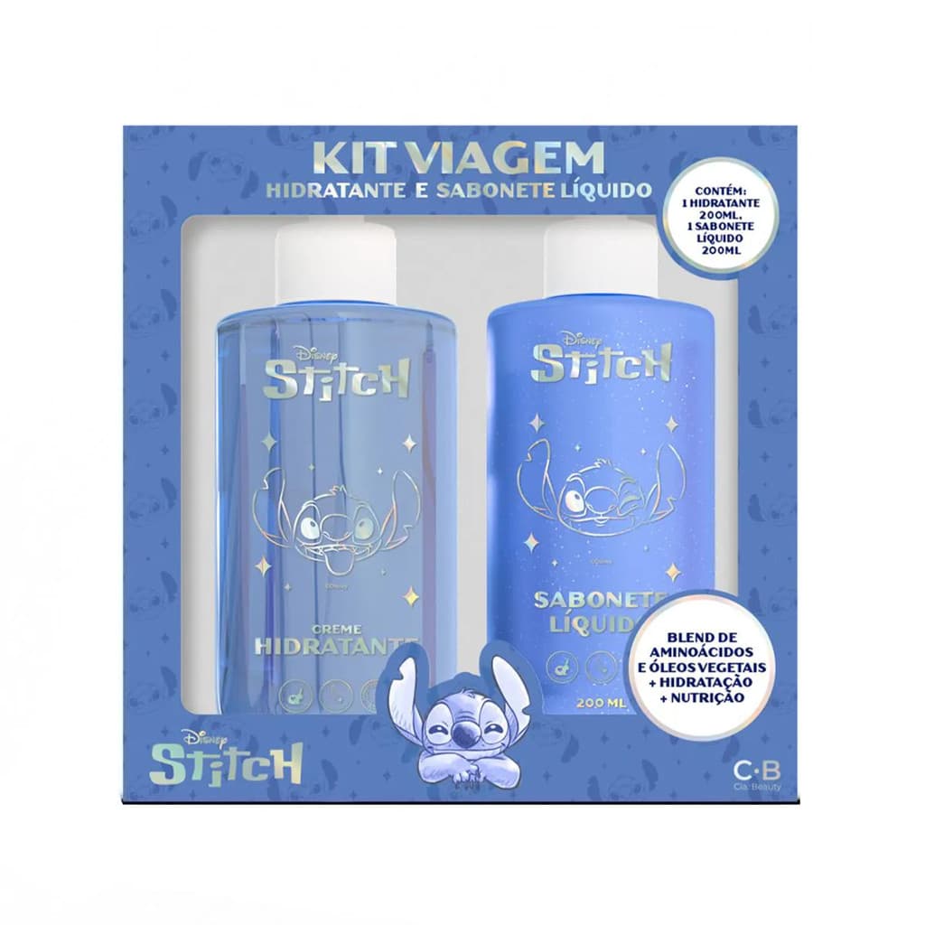 Kit Sabonete Líquido e Hidratante Corporal - Stitch Disney 120ml Cada Zanphy