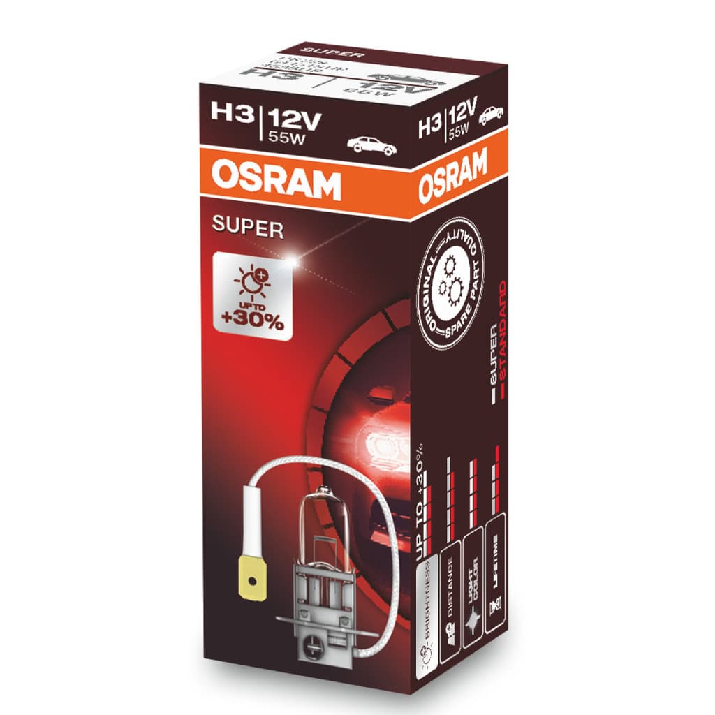 Lâmpada Osram H3 Super 55w 12v +30% Luz