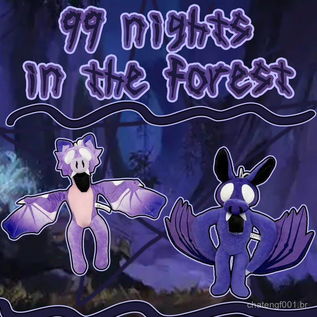 BCT 99 Noites Brinquedos Na Floresta Boneca De Pelúcia Bonito Roxo Morcego Plushie Para Meninas E Meninos Presentes Cria