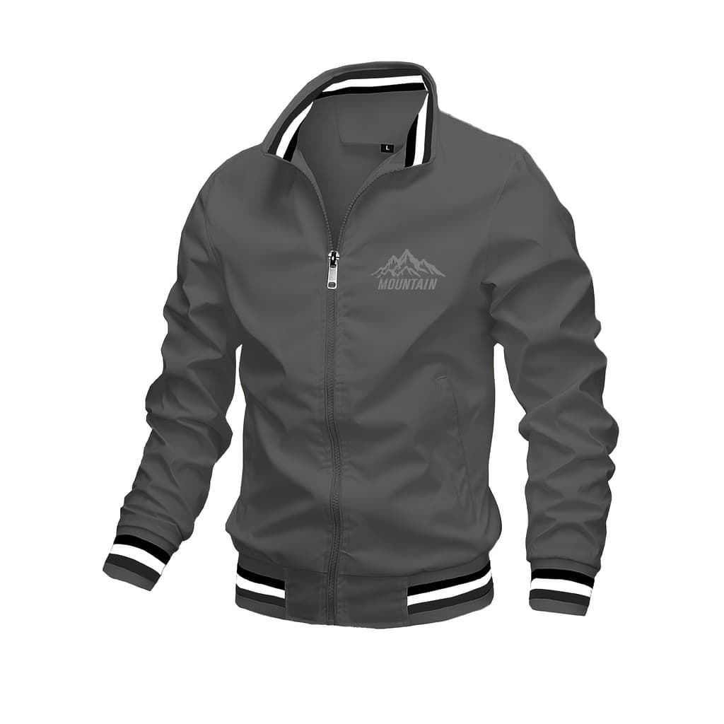 Jaqueta formal masculina com estampa casual e gola alta - Jaqueta Bomber leve estampa 100% poliéster com cardigã com