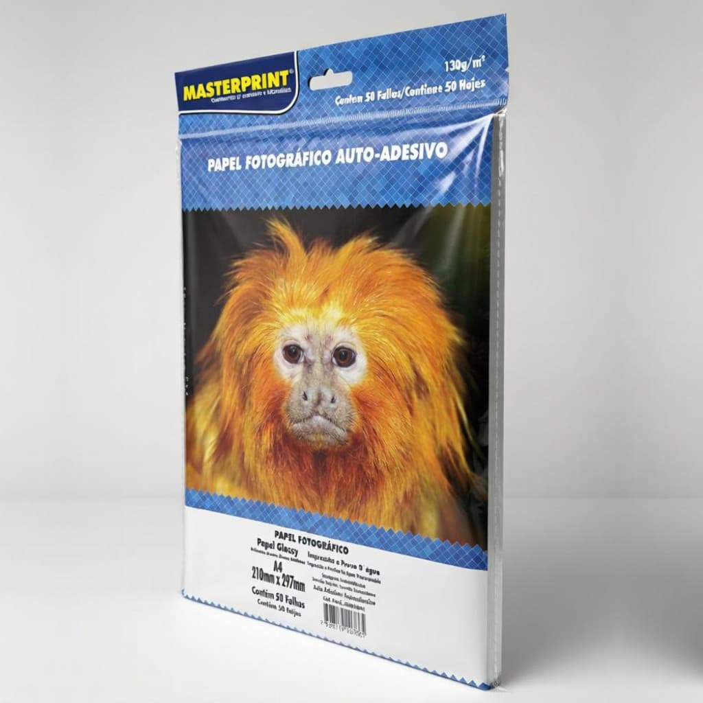 ⁠Papel Fotográfico Adesivo A4 Glossy 130g Masterprint 50 Folhas⁠