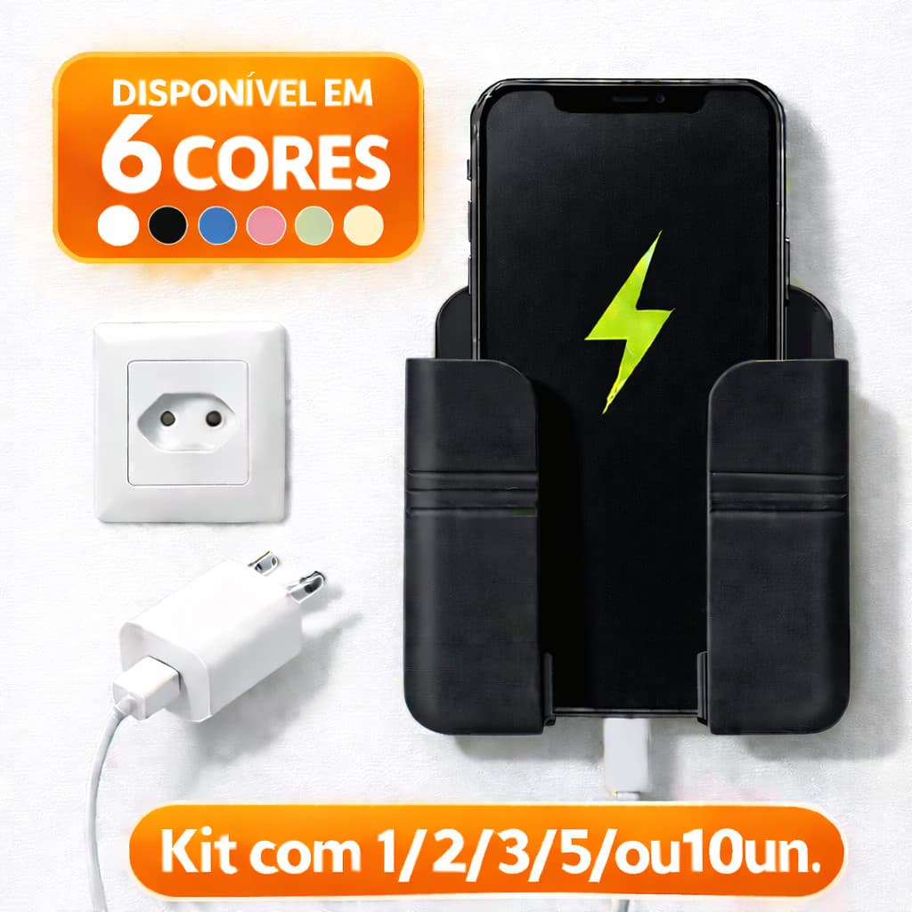 5/3/2 ou 1 Suporte Celular Parede Para Carregar Multiuso Controle Preto