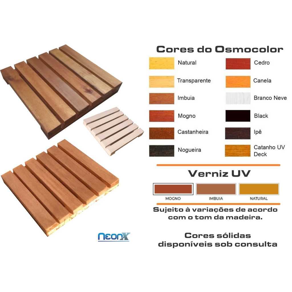 Deck De Madeira Modular 30x30 Cm Réguas 4 cm Com Pintura Neonx