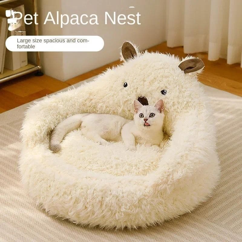 Nova Cama para Gato Alpaca, Cama Quente de Inverno para Cães, Cama para Gato para Sono Profundo, Suprimentos para Animai