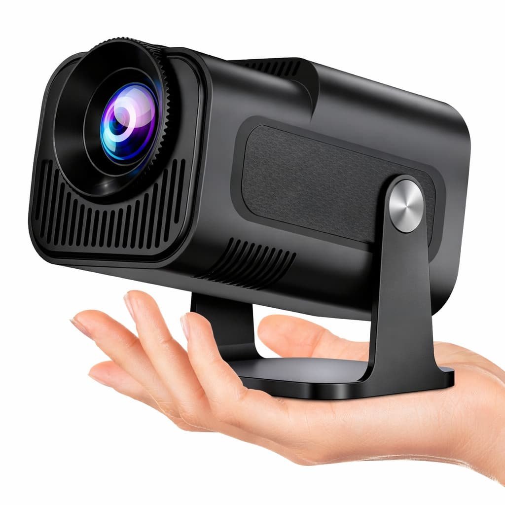 Mini Projetor Portátil HY320 Android 12 WiFi 5G Bluetooth 4K 720P Nativo 12000 Lumens 180°
