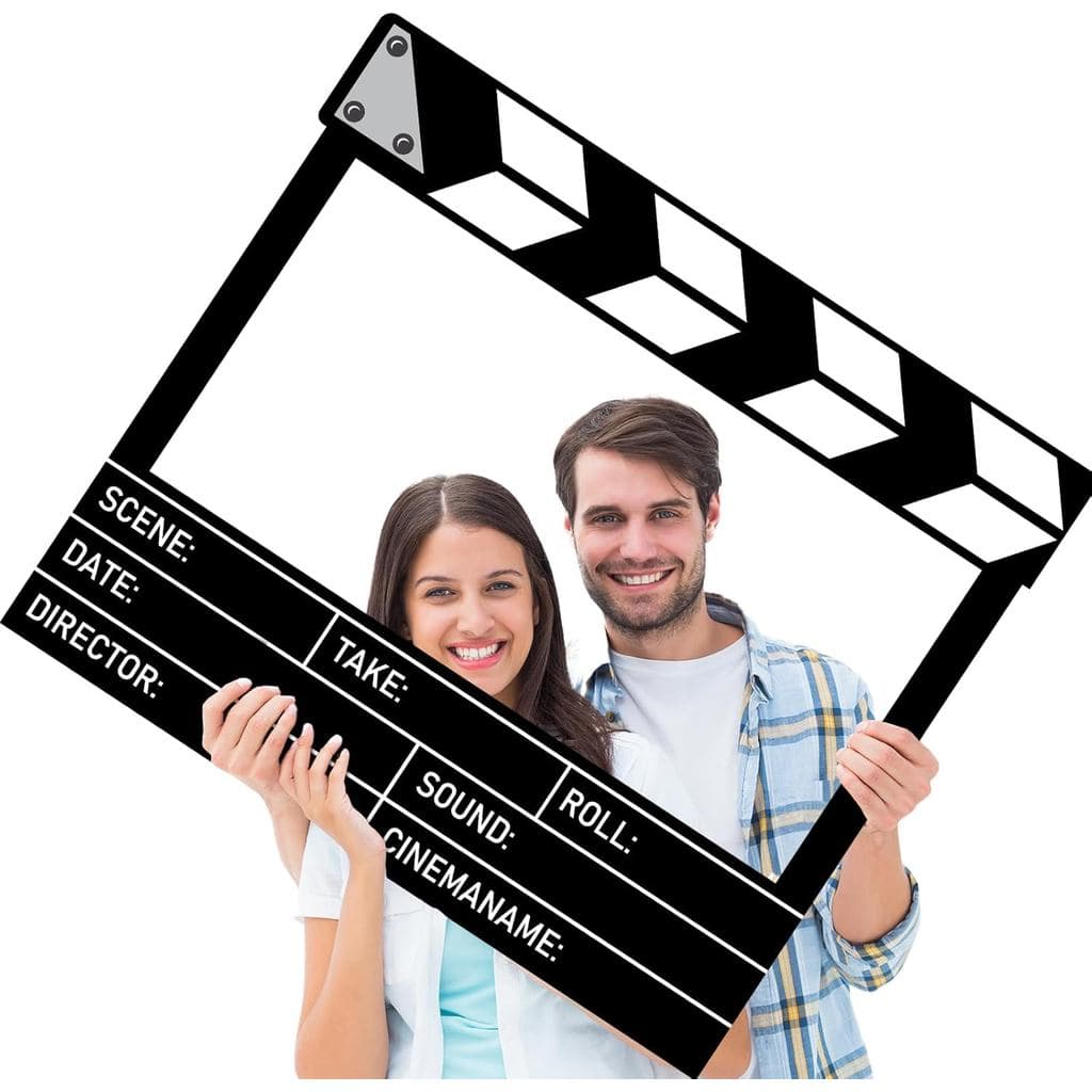 Grande Moldura para Fotos de Cinema de 32 x 24 Polegadas, Acessórios para Cabine de Fotos de Noite de Cinema, Moldura de