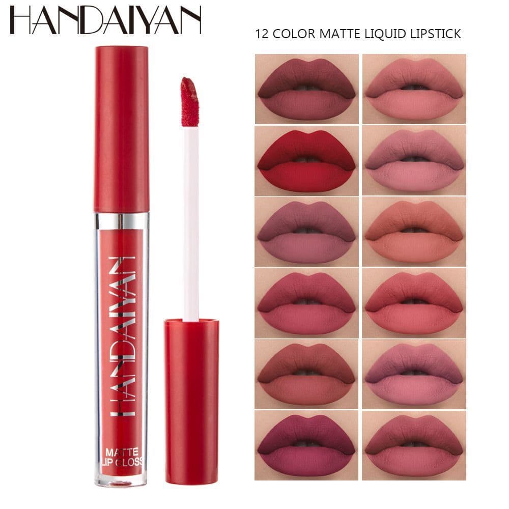 Grande vermelho fosco brilho labial fosco batom líquido de longa duração não-desbotamento brilho labial Nude brilho labi