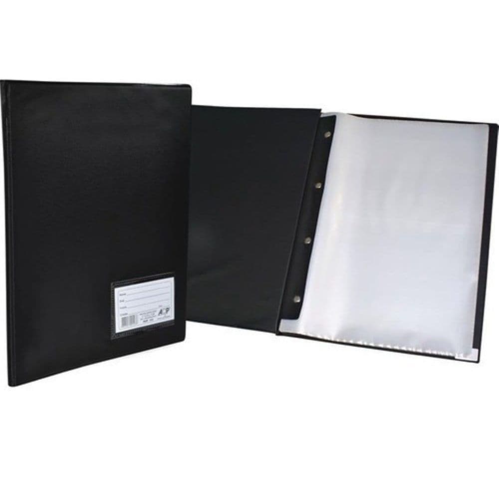 PASTA CATALOGO  PRETO C/ VISOR 50 ENVELOPES FINOS 245MM X 335MM