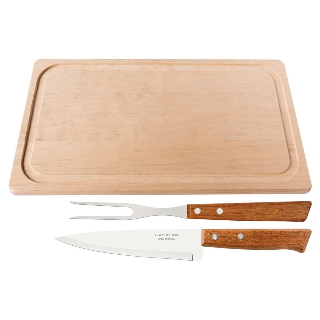 JOGO CHURRASCO 3 PCS NATURALLE  ACO INOX TRAMONTINA