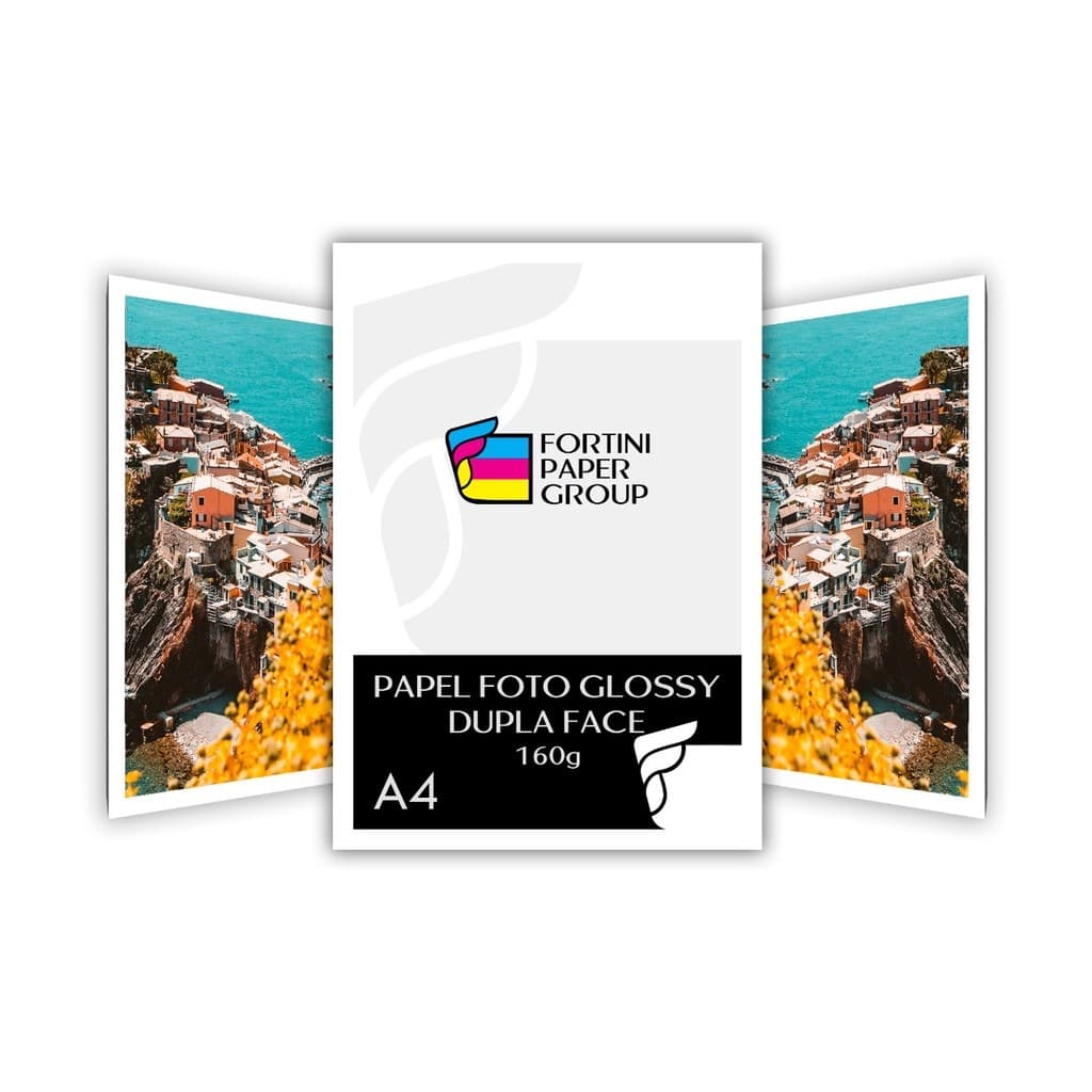 100 Folhas Papel Fotográfico A4 160g Glossy Dupla Face | Brilho Premium | À Prova d’Água | Impressão Inkjet