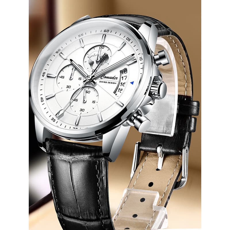 Novo relógio masculino automático à prova d'água com calendário luminoso, relógio de quartzo Fashion transfronteiriço