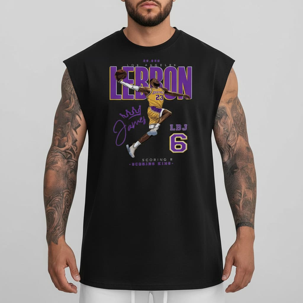 Camiseta Regata Machão Oversized Jogador Lebron Basquete NB James Vintage Treino Los Angeles Lakers
