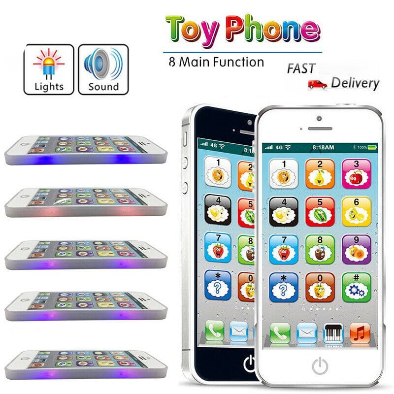 Celular De Tela Touch Com LED Bebê Criança Telefone Educativo Inglês Aprendendo s