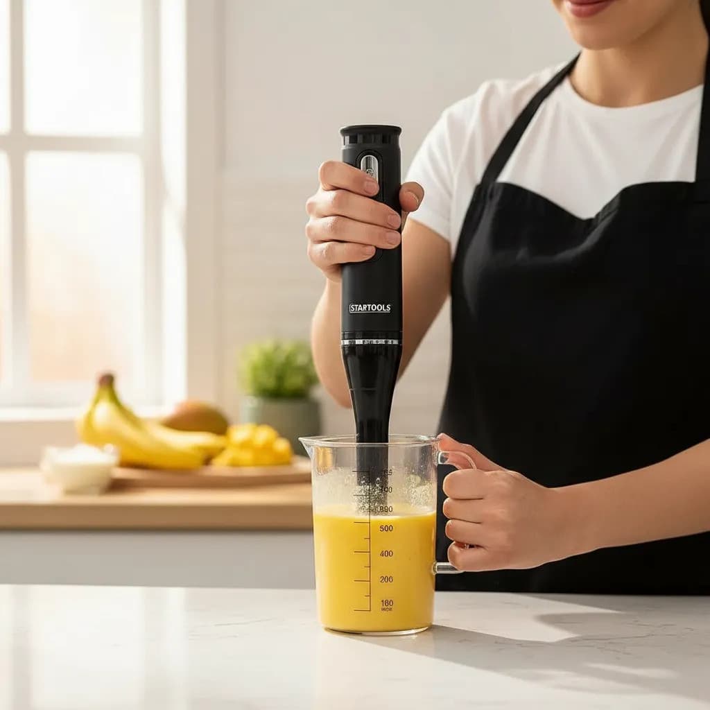 Mixer Elétrico 200W 127V Portátil Cozinha Mixer de Mão Triturador Shakes Vitaminas Copo 700ml Prático