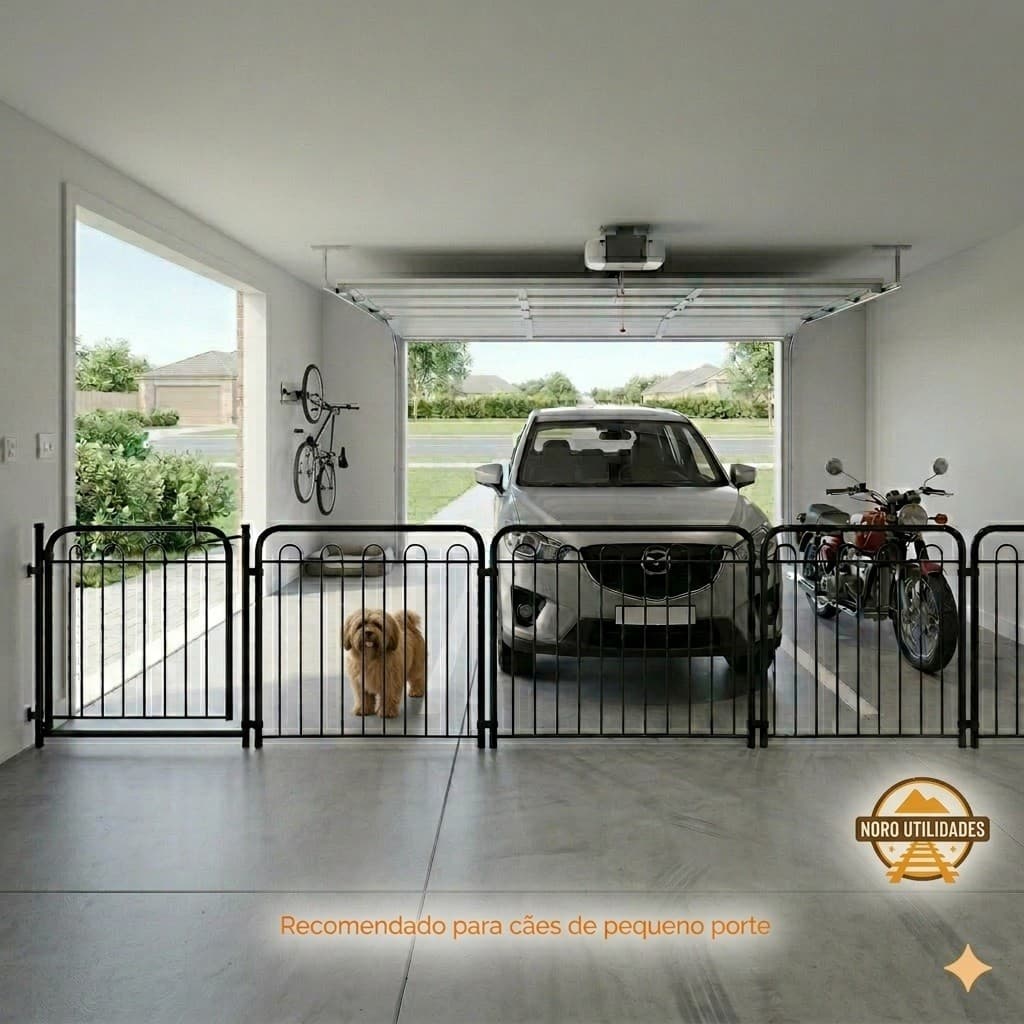 Cercado P Pet Cachorro Aço 65cm Altura 4,72m Largura 6 Módulos + 1 Portão Dobrável Top Melhor Shopee