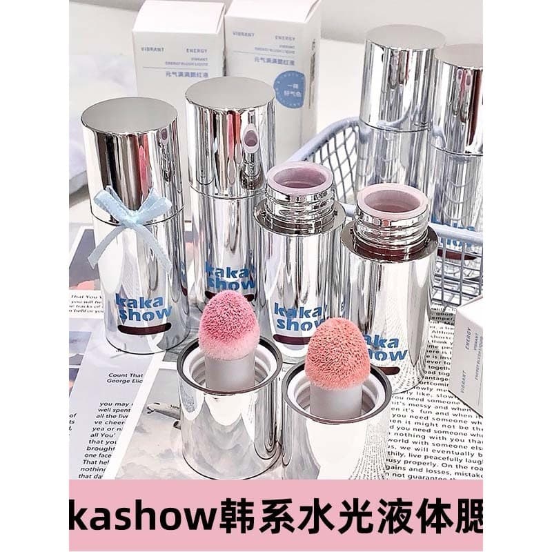 Kakashow vitalidade blush completo esponja líquida cabeça de escova Natural estilo coreano água brilhante vitalidade blu