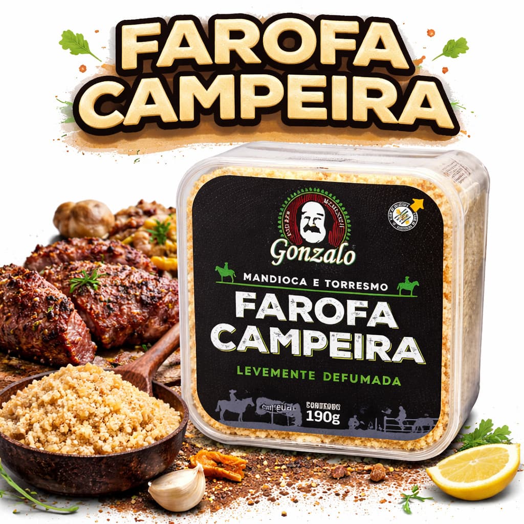 Farofa Campeira - Levemente Defumanda 190g - Gonzalo
