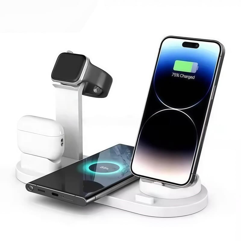 Carregador Magnético Por Indução 4 Em 1 Sem Fio Rápido Eficaz Para iOS Samsung Galaxy