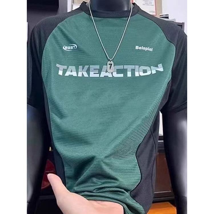 Camiseta Casual de verão para tiro de secagem rápida, treinamento de basquete, manga curta, casal americano, costura sol