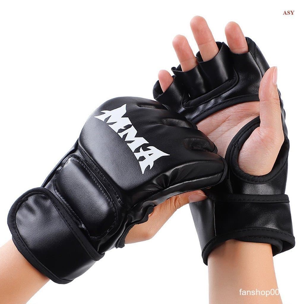 Luvas de Boxe Meio Dedo Luvas MMA Sanda Espessamento Luvas Adultos Aplicadas para Boxe Sanda Luta Fitness BEX3