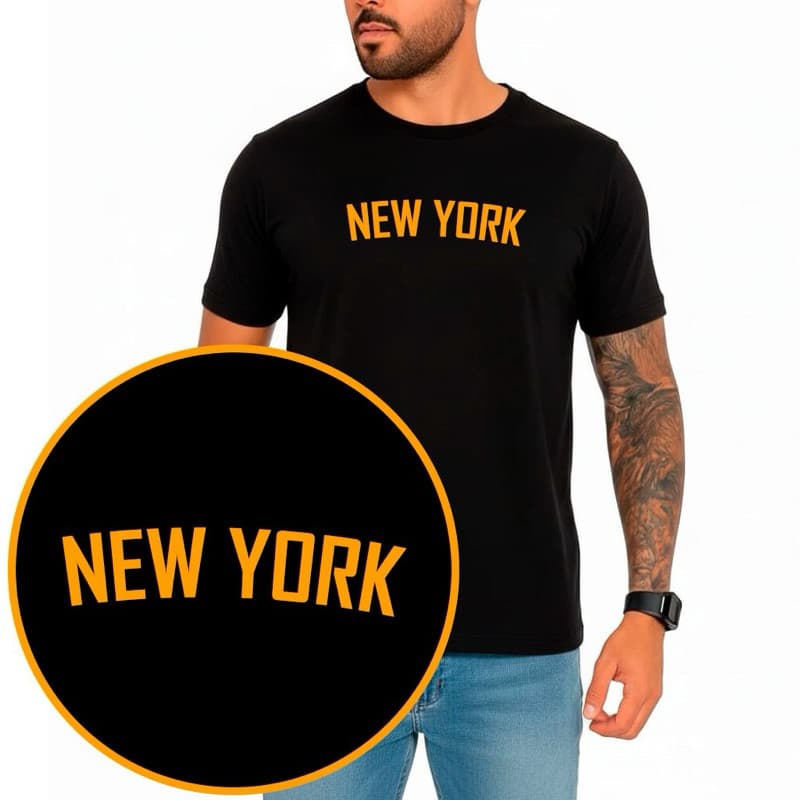 Camiseta Carnaval New York Colorida Camisa Verão Unissex Masculina Lançamento Algodão