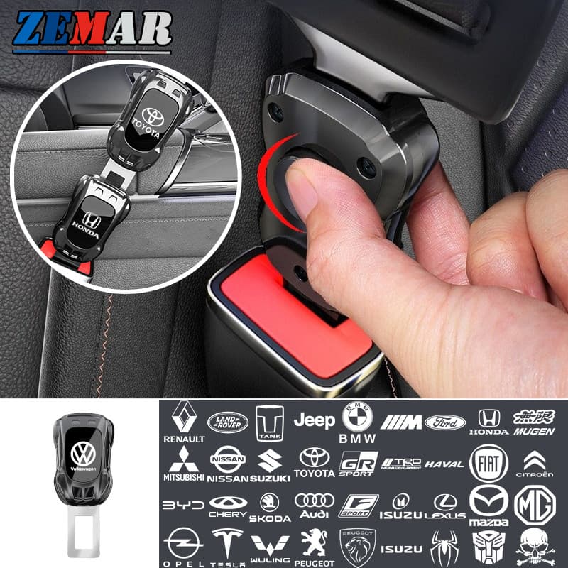 Protetor De Clipe De Fivela De Cinto De Segurança De Carro , 1/2 Peças , Extensor Em Formato Esportivo , Elimina Som