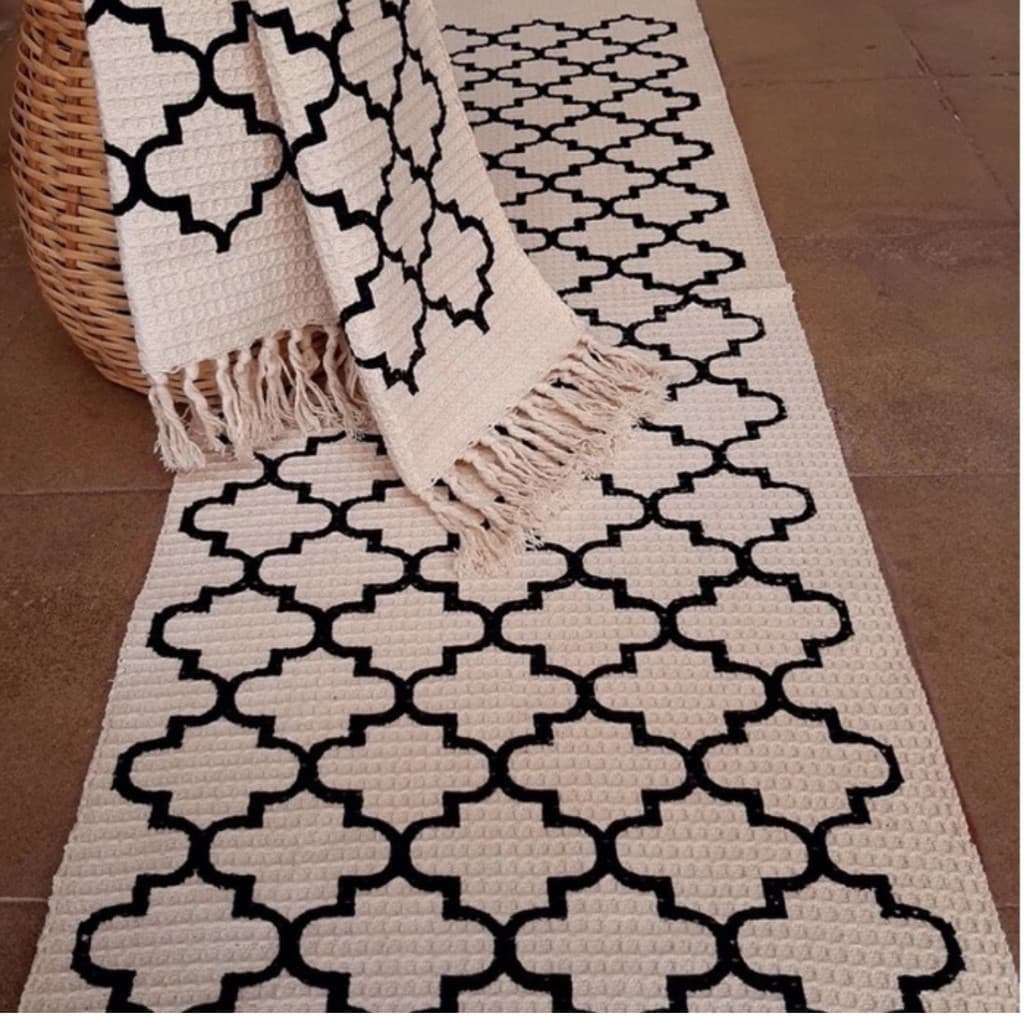 Kit Passadeira Geométrica 3 Peças Tecido Grosso 100% Algodão Para Cozinha Sala Decorativa Tea Barato