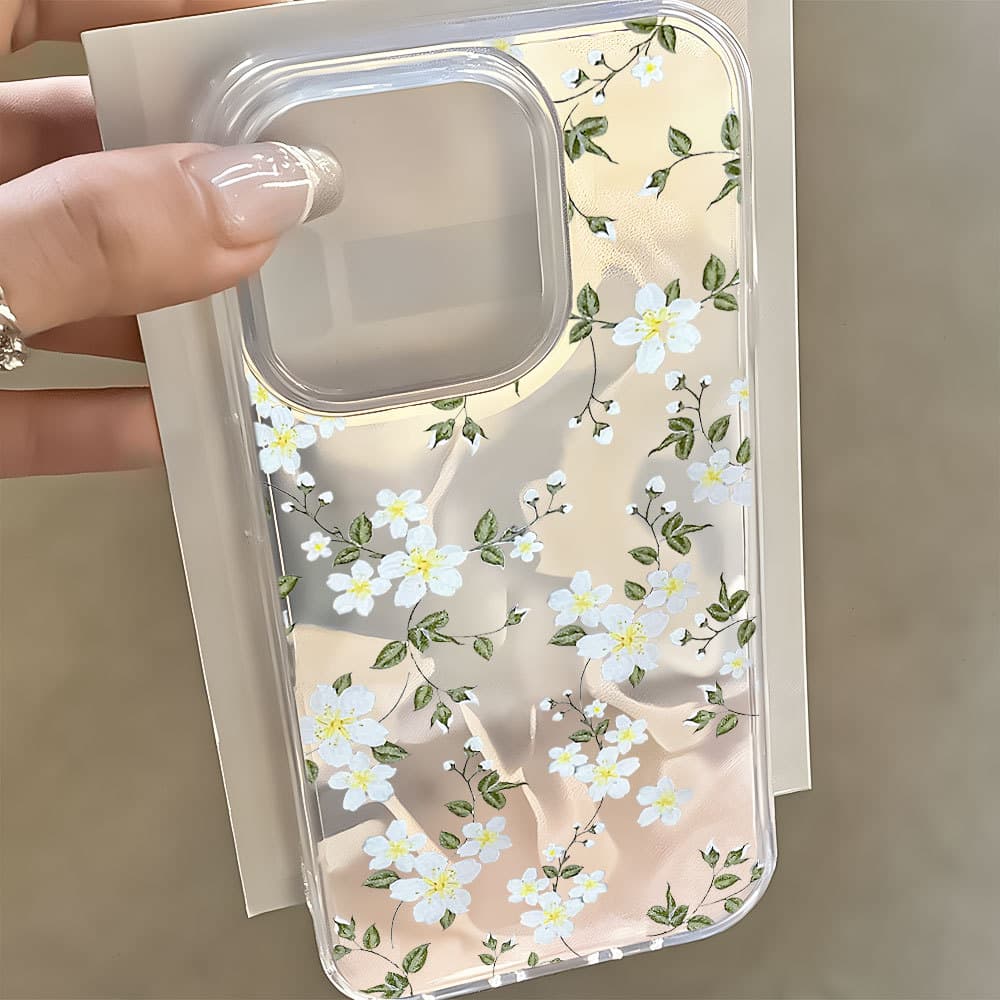 Capa Flor Capinha Para iPhone 13 11 12 14 15 16 Plus Pro Max Gradiente Aurora Anti-Queda
