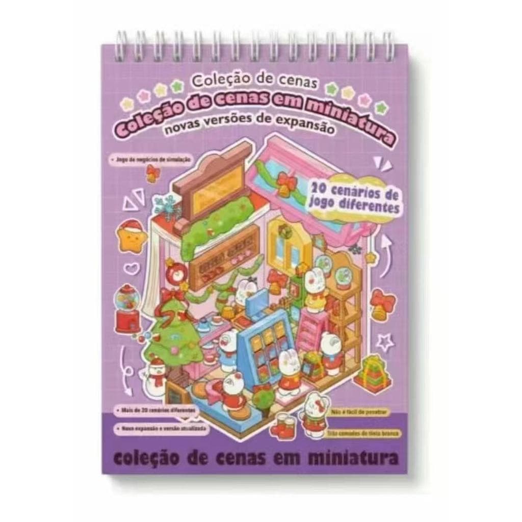Livro Adesivo Cenário Criar Cenas 3D de Paisagismo Kawaii Fofo DIY Scrapbooking