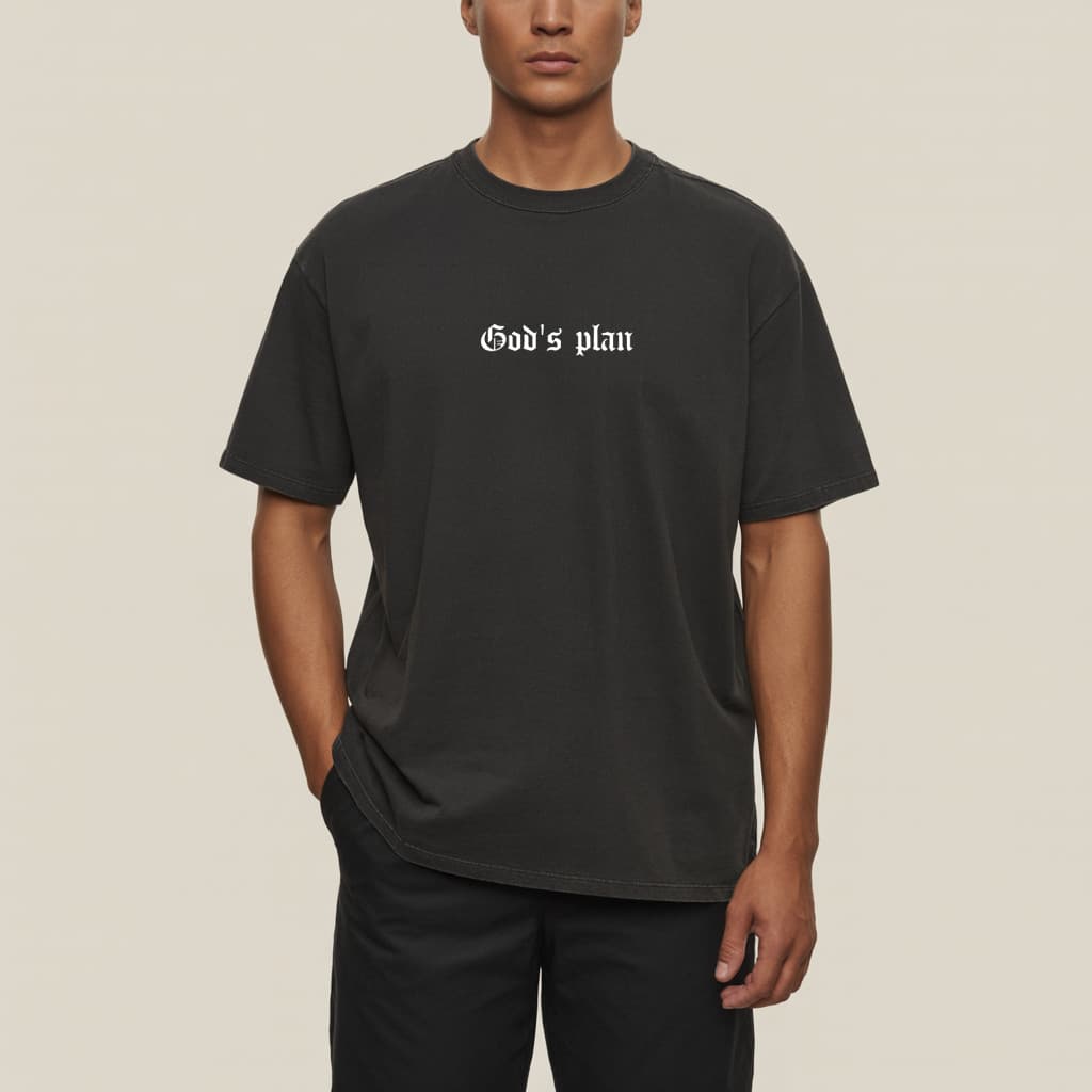 Camiseta Masculina Oversized Algodão God's Plan Streetwear