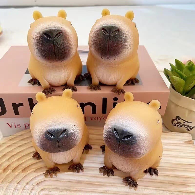 1PC Funny Capybara Squishy Toy Kapibara Antistress Alívio Do Estresse Adulto Kid Kawaii Pu Brinquedos De Rebound Lento