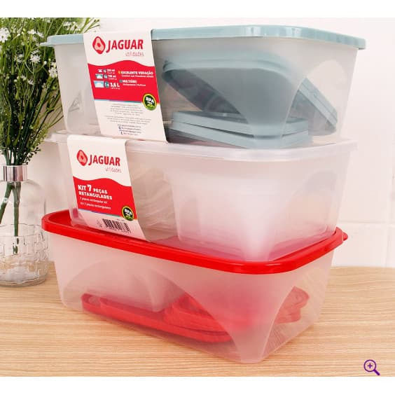 Kit Potes Organizadores  com 7 Peças Retangulares