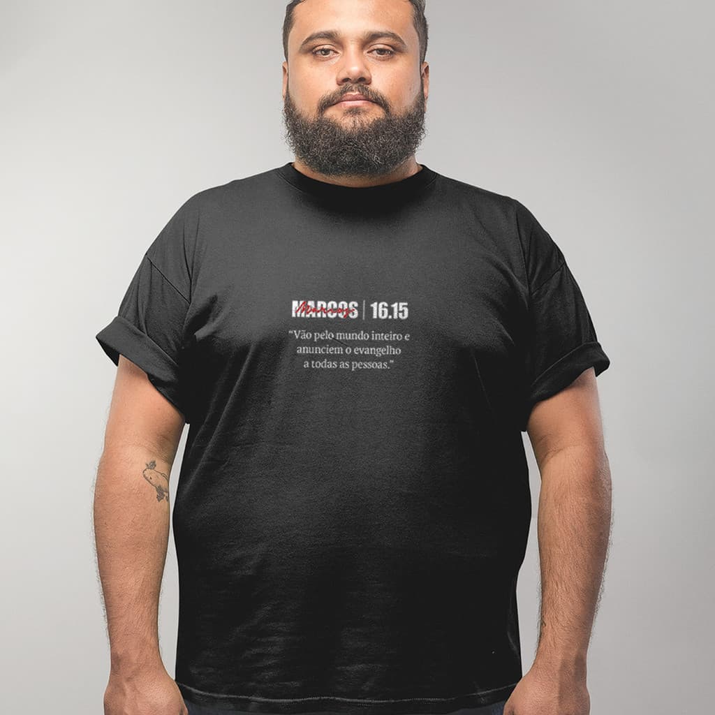 Camiseta Unissex Camisa Plus Size Larga Em Algodão Marcos 16