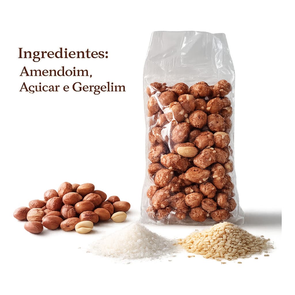 Kit 5 Amendoim Caramelizado com Gergelim Gourmet 100g