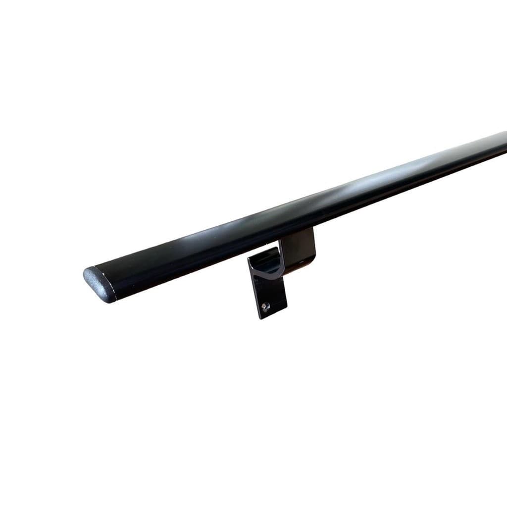 Mini Corrimão de Alumínio 40 a 90cm – Barra de Apoio p/ Banheiro, Escada, Parede | Branco, Preto ou Brilhante
