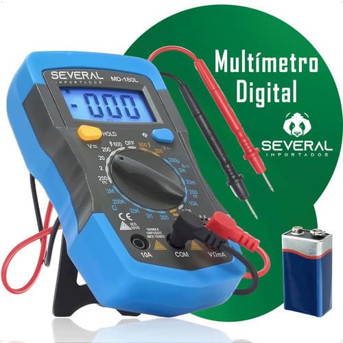 Multímetro Digital Profissional Multifunções Com Beep E Iluminação Display Lcd Elétrica E Eletrônica Alta Precisão