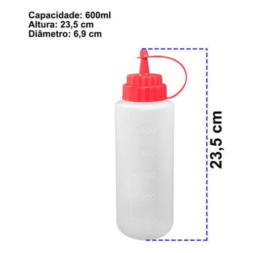 Bisnaga Tampa Vermelha 600 ml  Molhos Ketchup Donuts  Azeite Cremes