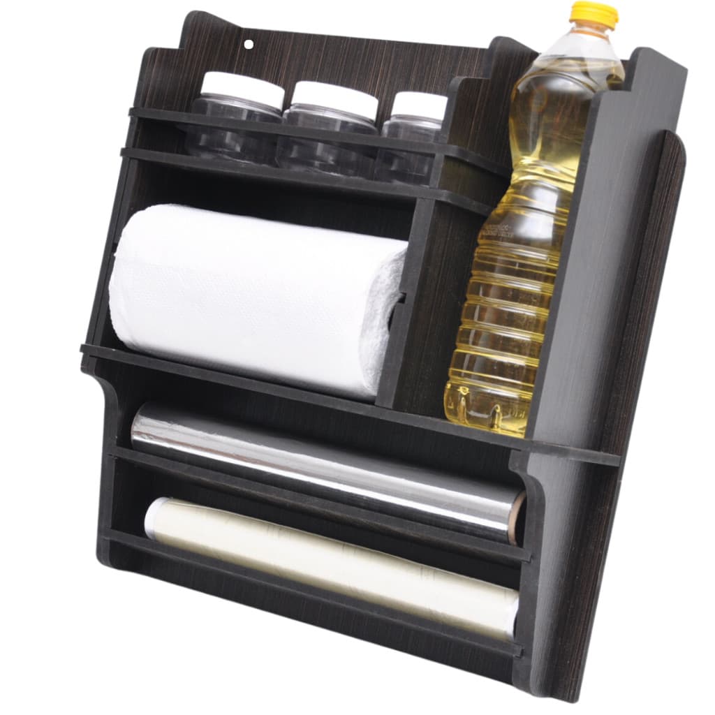 Porta Temperos de Parede Kit 3 Potes Suporte Papel Toalha e Aluminio