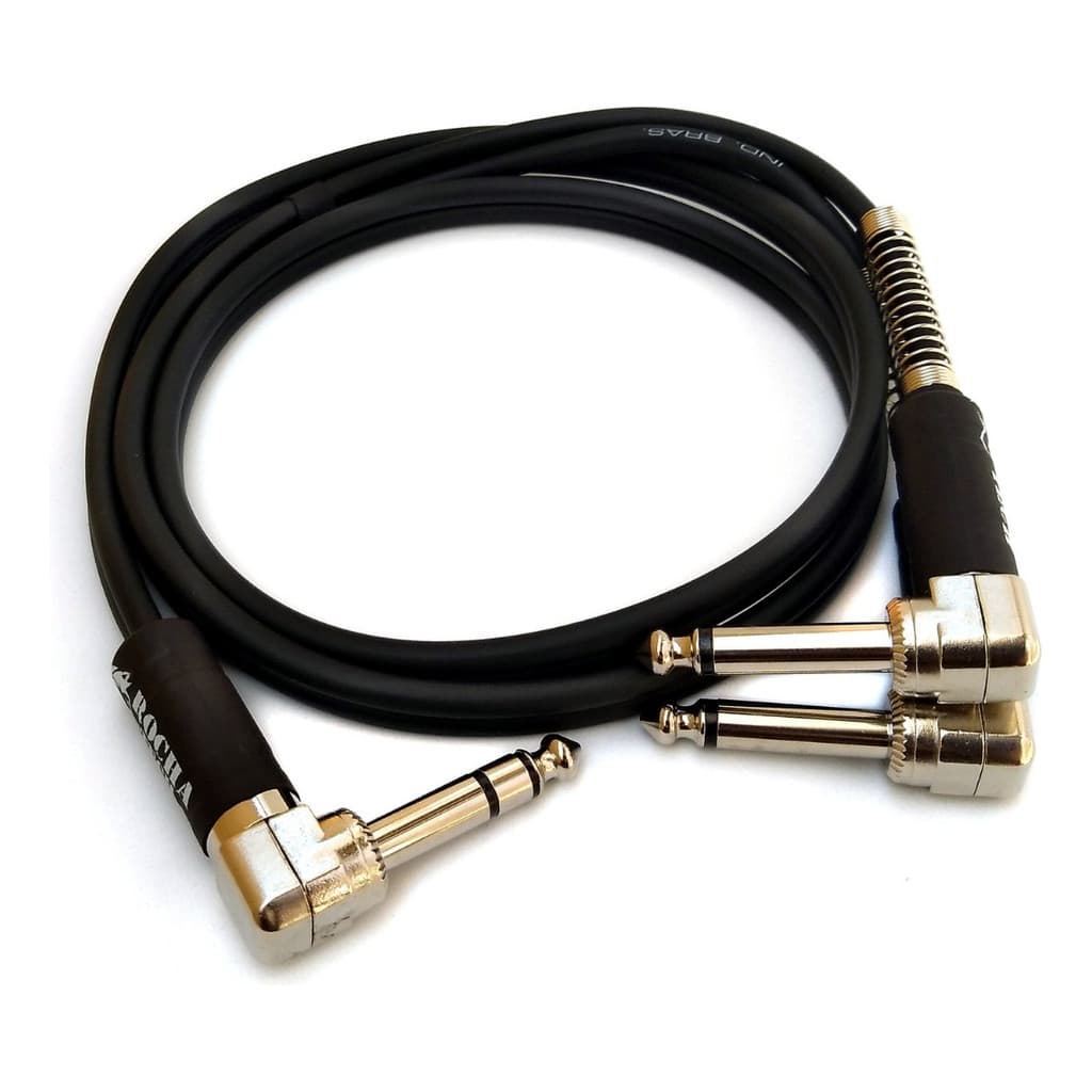 Cabo Insert Y P10 Stereo Trs 90° X 2 P10 90° Mono 5m