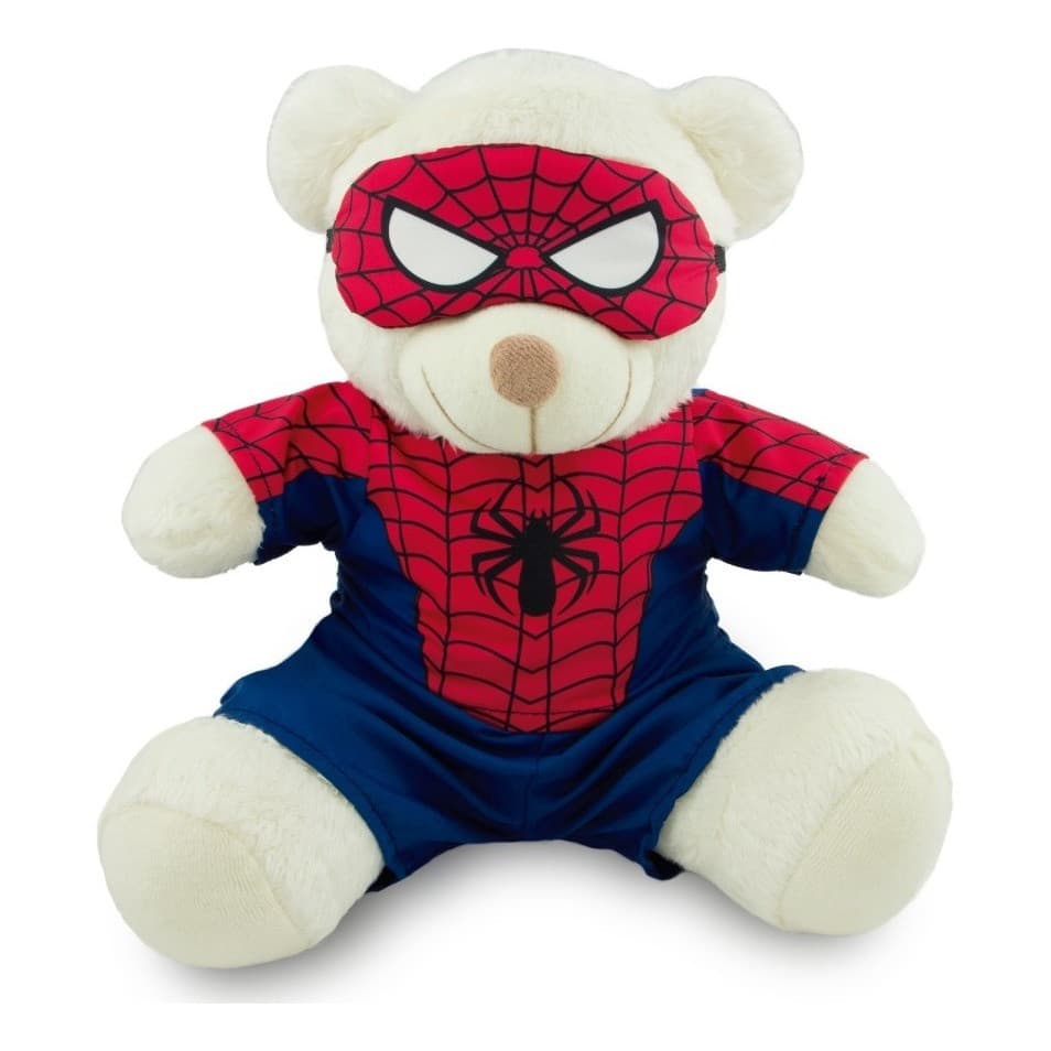 Urso Pelúcia Super Herói Fantasia 20cm Brinquedo Criança Aranha